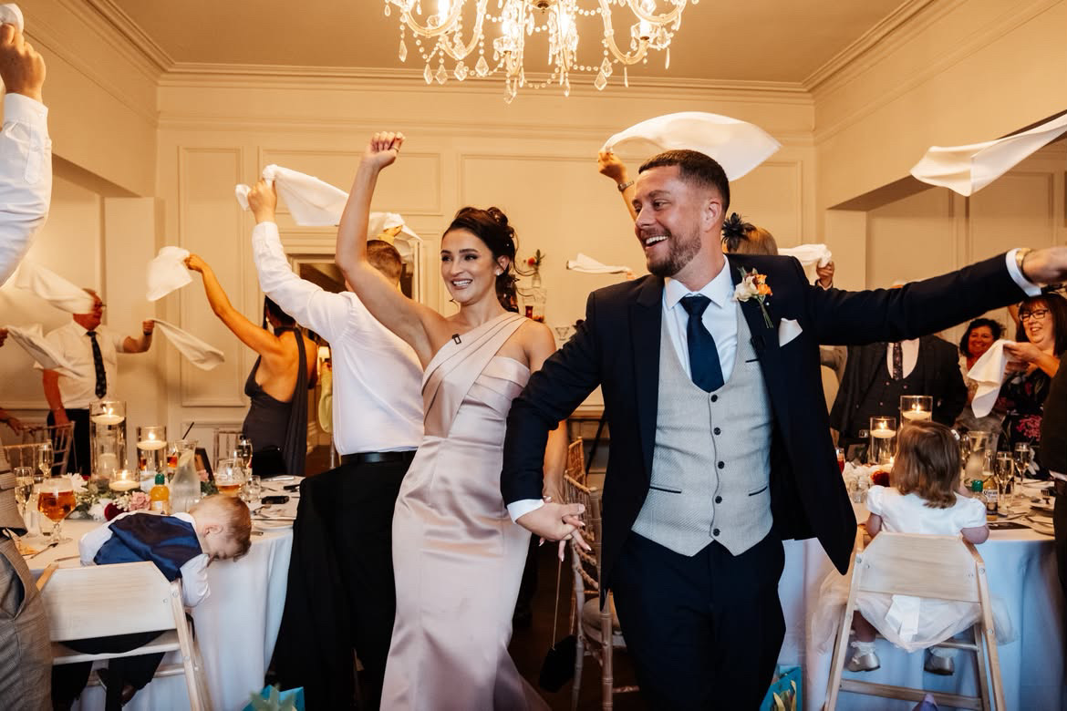 Jon hosting a wedding breakfast