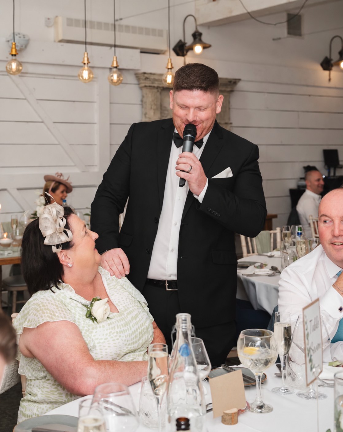 Jon making a speech at a wedding breakfast