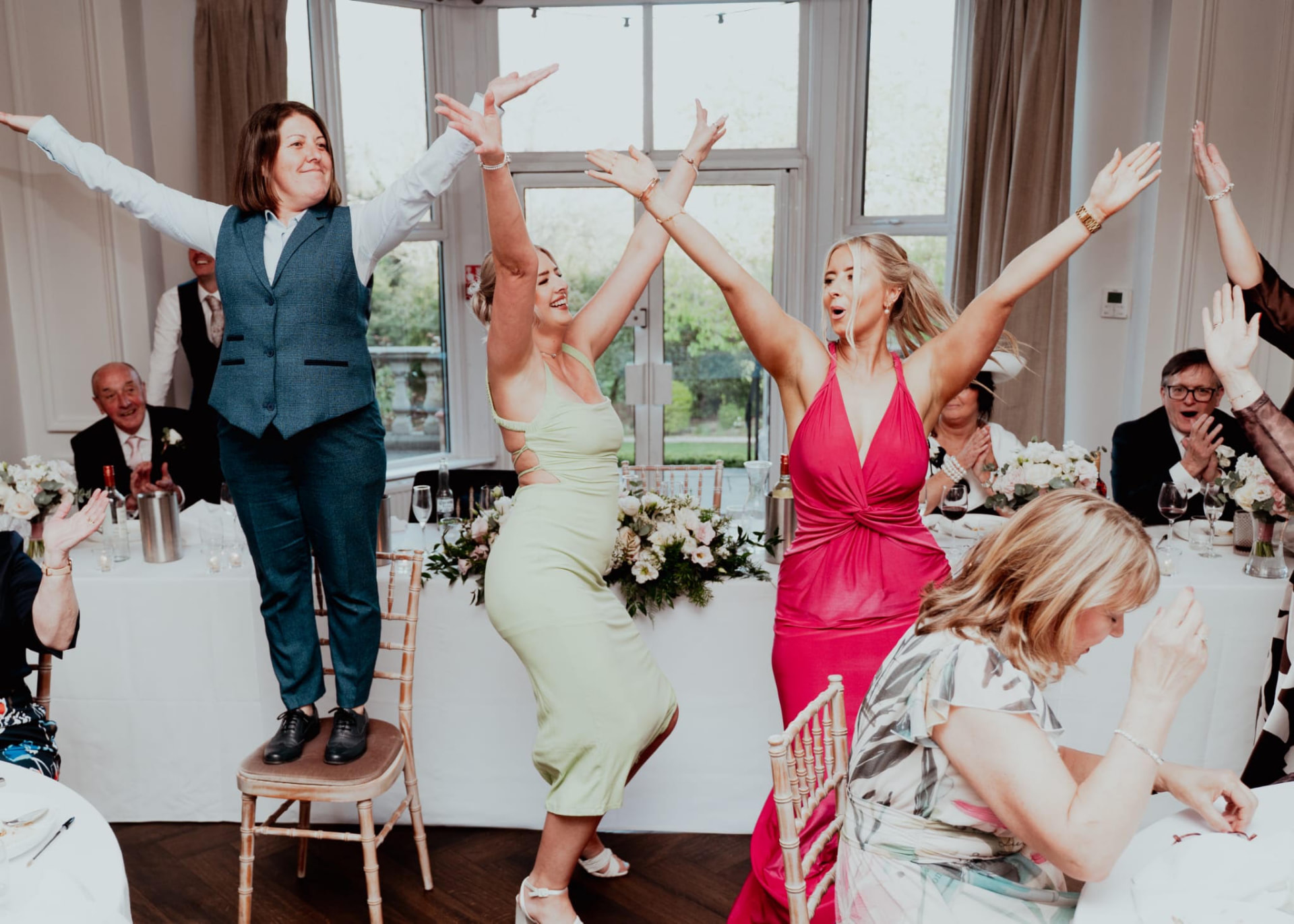 Guests dancing at the wedding breakfast