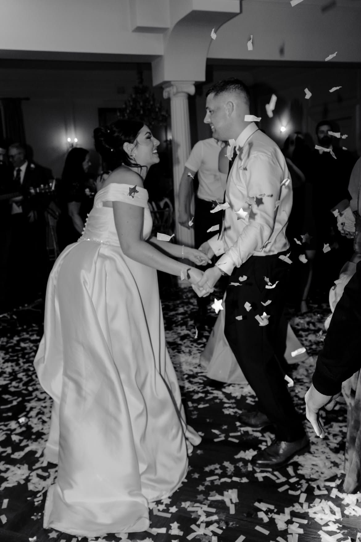 A couple sharing their first dance